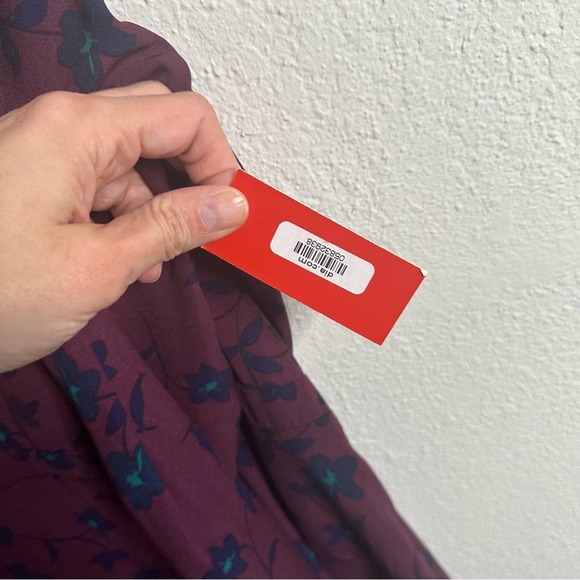 Molly and Isadora Long Sleeve Floral Print Dress Plum Blue 20w - Picture 12 of 12